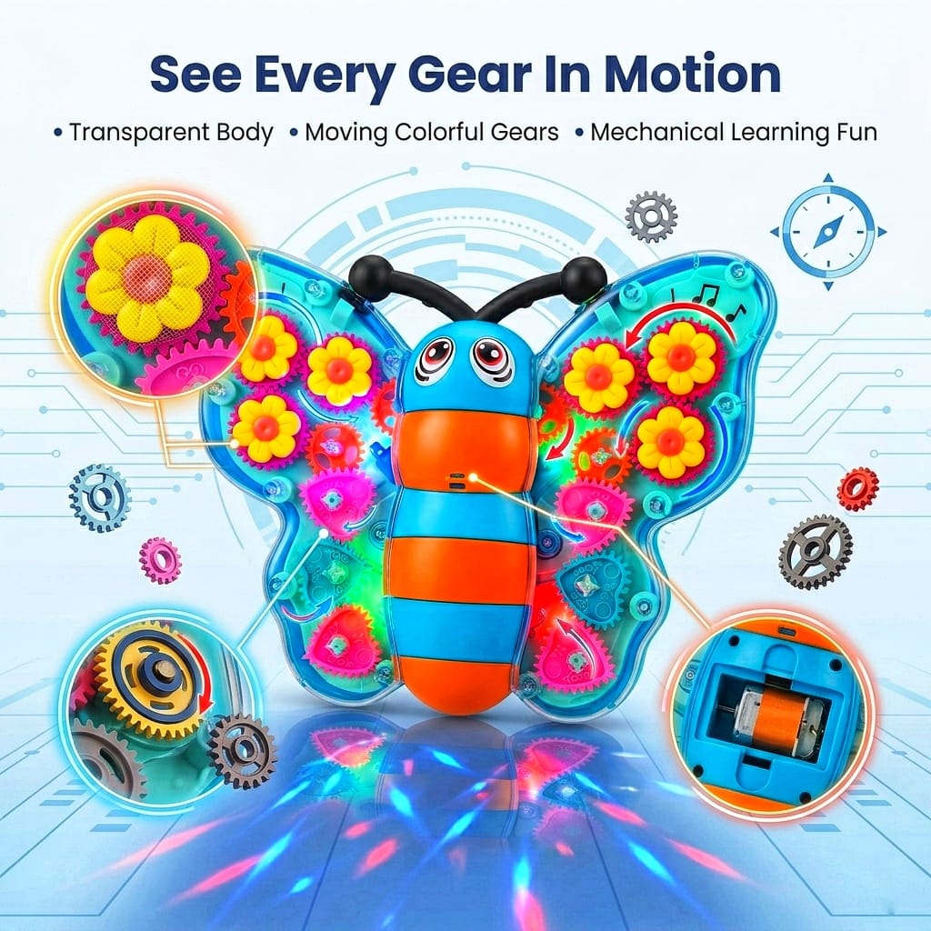 Butterfly moving and musical light toy