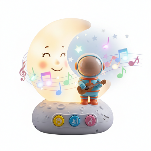 Moon and astronaut musical, light toy